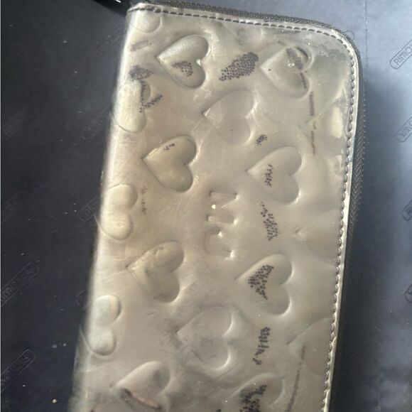 Marc Jacobs id holder checkbook money purse Hearts Zippered Clutch Wallet y2k - Picture 4 of 5